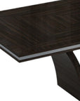 Seven Piece Dark Brown Solid Wood Dining Set with Six Chairs