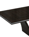 Seven Piece Dark Brown Solid Wood Dining Set with Six Chairs