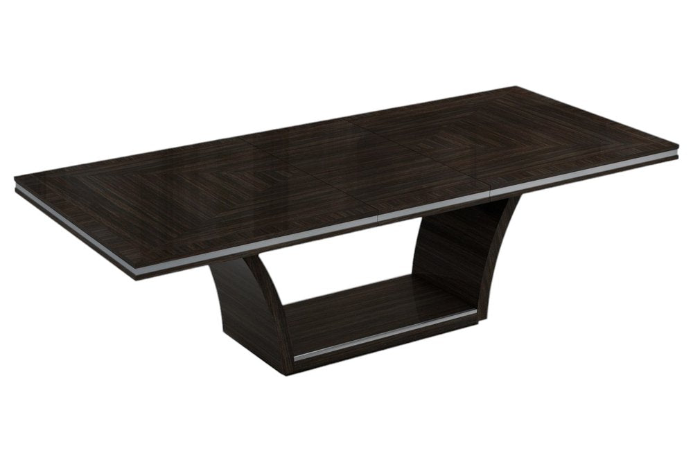 Seven Piece Dark Brown Solid Wood Dining Set with Six Chairs