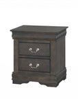 24" Platinum Two Drawers Nightstand
