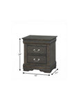 24" Platinum Two Drawers Nightstand