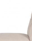 Set of Two Tufted Beige and Espresso Upholstered Linen Dining Side Chairs