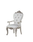 Set of Two 25" Silver and Pearl Fabric Tufted Side Chair