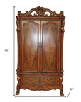 82" Brown Wood Accent Cabinet With Two Doors