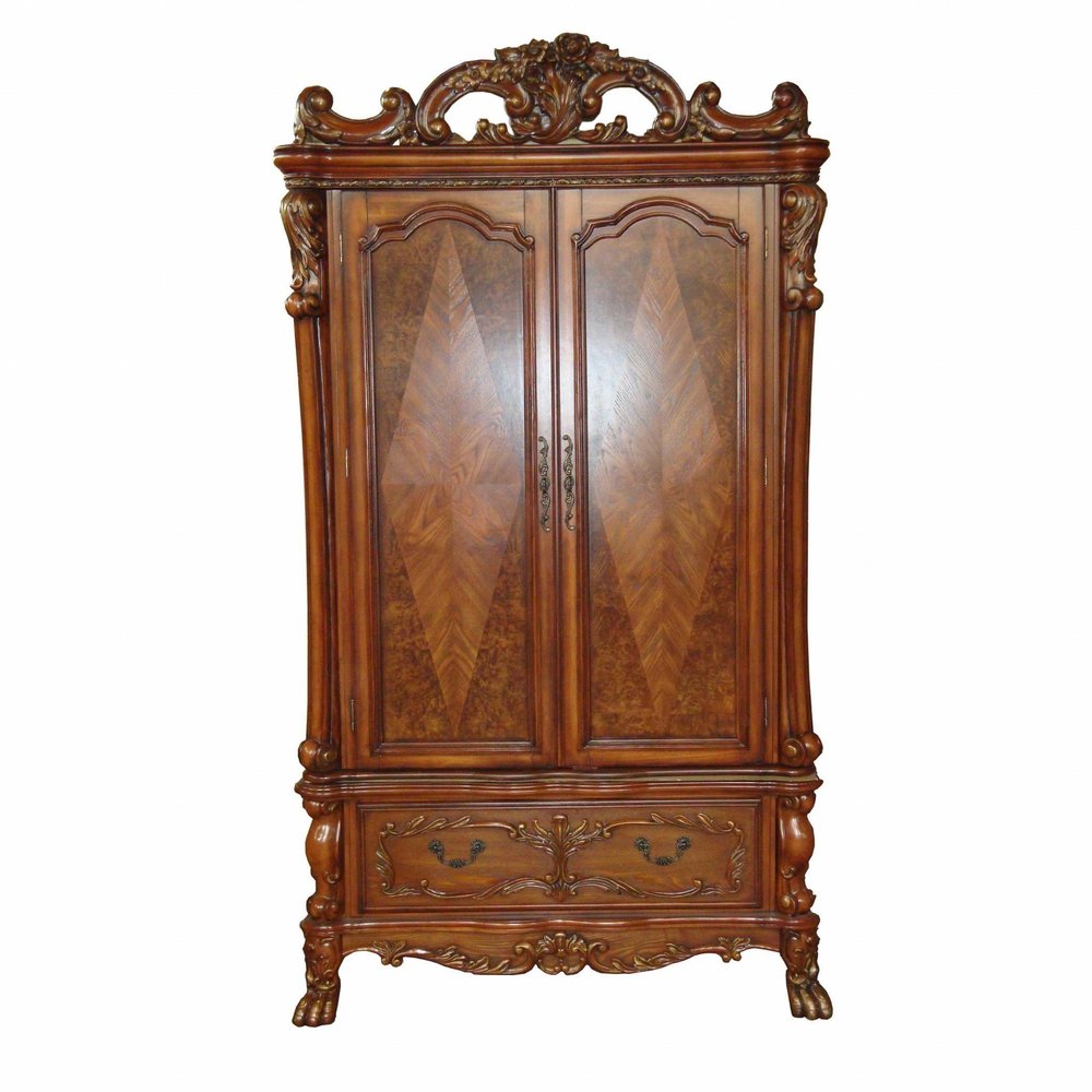 82" Brown Wood Accent Cabinet With Two Doors