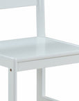 White Wood Stationary Desk Chair