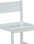 White Wood Stationary Desk Chair