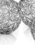 Set of Three Silver Wire 3" Decorative Orbs
