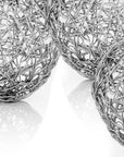 Set of Three Silver Wire 3" Decorative Orbs