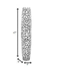 47" Aluminum Silver Twigs Cylinder Floor Vase