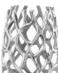 47" Aluminum Silver Twigs Cylinder Floor Vase