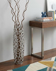 32" Aluminum Silver Twigs Cylinder Floor Vase