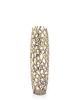 32" Aluminum Silver Twigs Cylinder Floor Vase