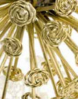 Set of Two Gold Cast Iron Decorative Spiky Sphere Tabletop Sculptures
