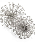 Set of Two Gold Cast Iron Decorative Spiky Sphere Tabletop Sculptures