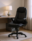 Black Adjustable Height Swivel Rolling Executive Office Chair