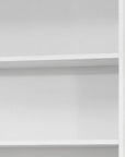 71" White Wood Adjustable Five Tier Bookcase