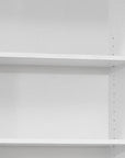 71" White Wood Adjustable Five Tier Bookcase