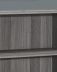 Gray Wood Adjustable Three Tier Bookcase