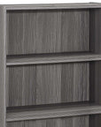 Gray Wood Adjustable Three Tier Bookcase