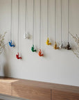 Set of Nine Rainbow Resin Hanging Dimensional Sculpture