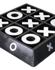 Nickel And Dark Wood Tic Tac Toe Game Sculpture