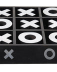 Nickel And Dark Wood Tic Tac Toe Game Sculpture