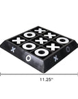 Nickel And Dark Wood Tic Tac Toe Game Sculpture