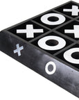 Nickel And Dark Wood Tic Tac Toe Game Sculpture