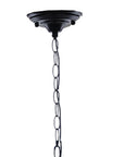 Natural and Black Iron and Rope Three Light Ceiling Light