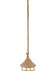 Beige and Black Iron and Rope Ceiling Light