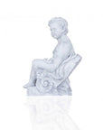 Vintage Look Off White Boy Sitting Statue