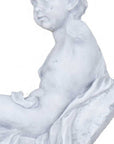 Vintage Look Off White Boy Sitting Statue