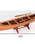 6" Wood Brown Solid Wood Hand Painted Model Boat Tabletop Sculpture