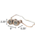 Rustic Brass And Leather Binoculars In Wood Storage Box