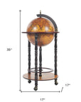 17" X 17" X 35" Globe Bar Table 330Mm 4 Legs Stand  Red
