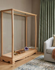13" Brown Wood Square Display Cabinet