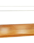 28" Wood Brown Glass Standard Display Stand