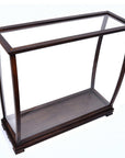 13" Dark Brown And Clear Glass Standard Display Stand