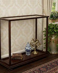 13" Dark Brown And Clear Glass Standard Display Stand