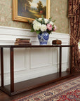 10" Dark Brown And Clear Glass Standard Display Stand