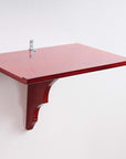 10" Red Solid Wood Wall Mounted Floating Shelf