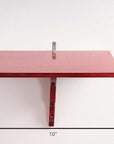 10" Red Solid Wood Wall Mounted Floating Shelf