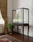 14" Black And Clear Glass Standard Display Stand