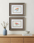 Set of Two Red and Blue Turtle Framed Wall Art