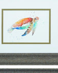 Set of Two Red and Blue Turtle Framed Wall Art