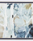 Set of Two Blue Watercolor Brushed Silver Framed Wall Art