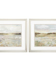 Set of Two 18" Sunset Landscapes Champagne Framed Wall Decor