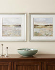 Set of Two 18" Sunset Landscapes Champagne Framed Wall Decor