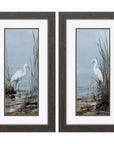 Set of Two Island Egret Brown Framed Art